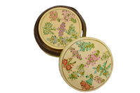 Thumbnail for Nizalia Floral Motif Embossed Cream Paper Mache Round Coasters