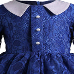 Thumbnail for Asmaani Baby Girl's Blue Colour Satin A-Line Maxi Full Length Dress (AS-DRESS_22199) - Distacart
