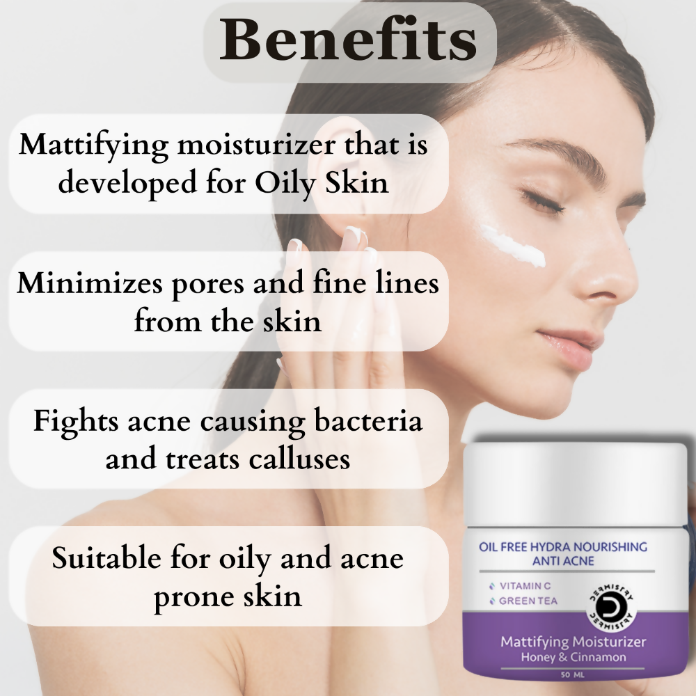 Dermistry Green Tea Vitamin C Oil Free Hydra Nourishing Mattifying Moisturizer Oily Acne Prone Skin - Distacart