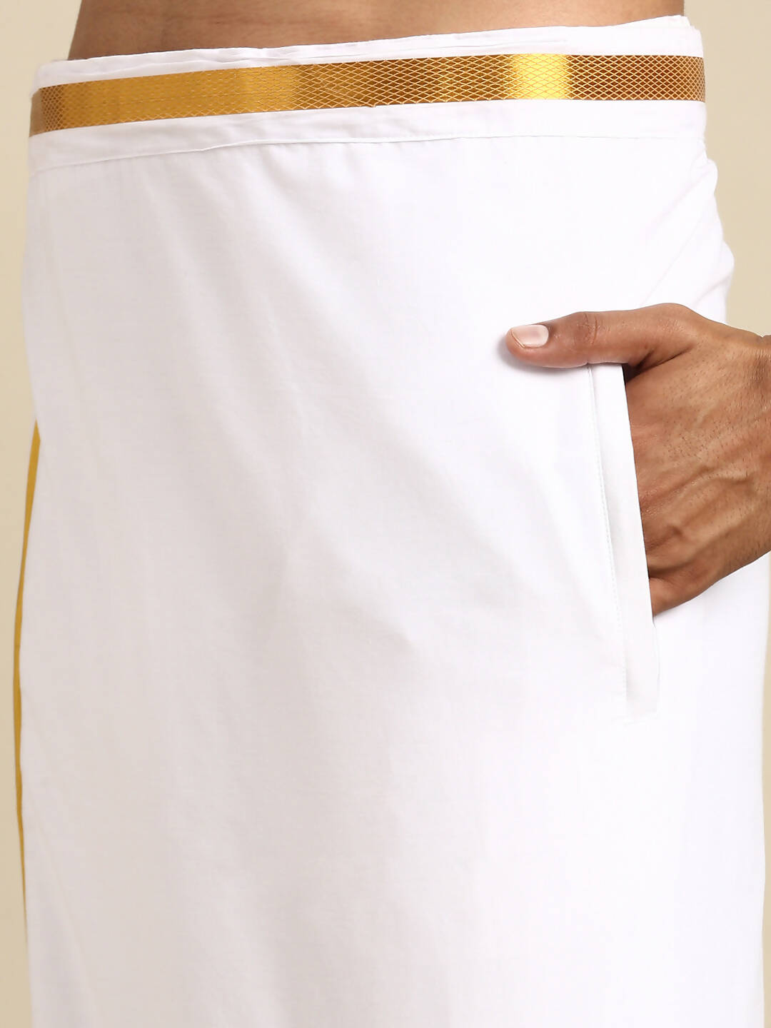 Ramraj Cotton Mens Wedding White Regular Dhoti, Shirt & Towel Set Subhakalyan 1" - Distacart