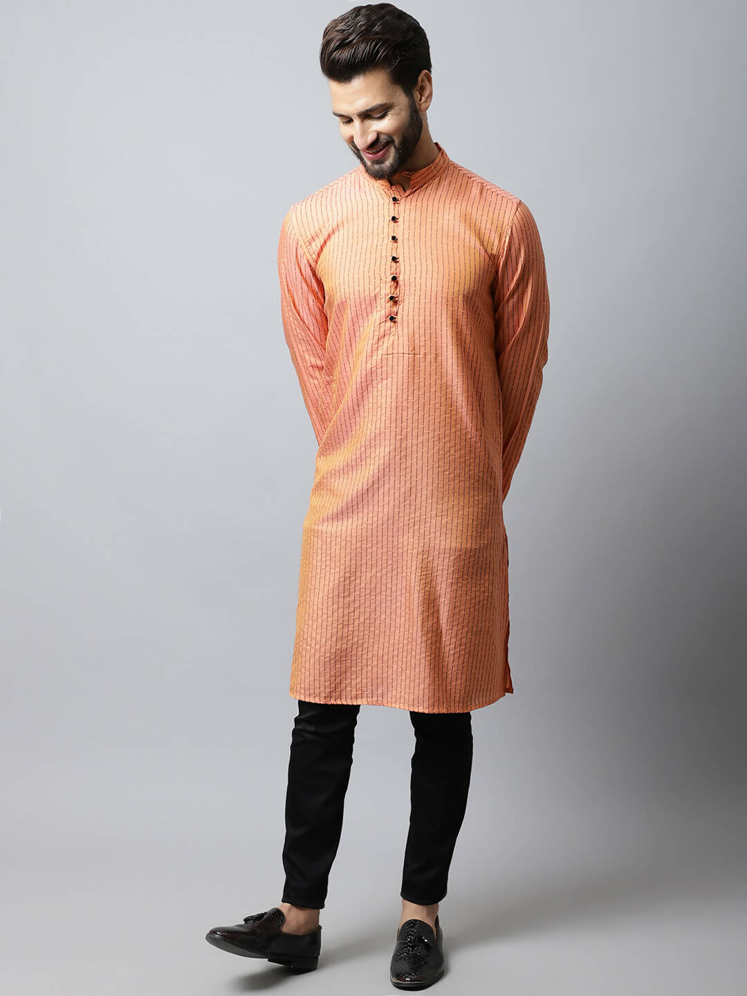 Even Apparels Red Color Pure Cotton Men's Kurta With Side Placket (STR1199) - Distacart