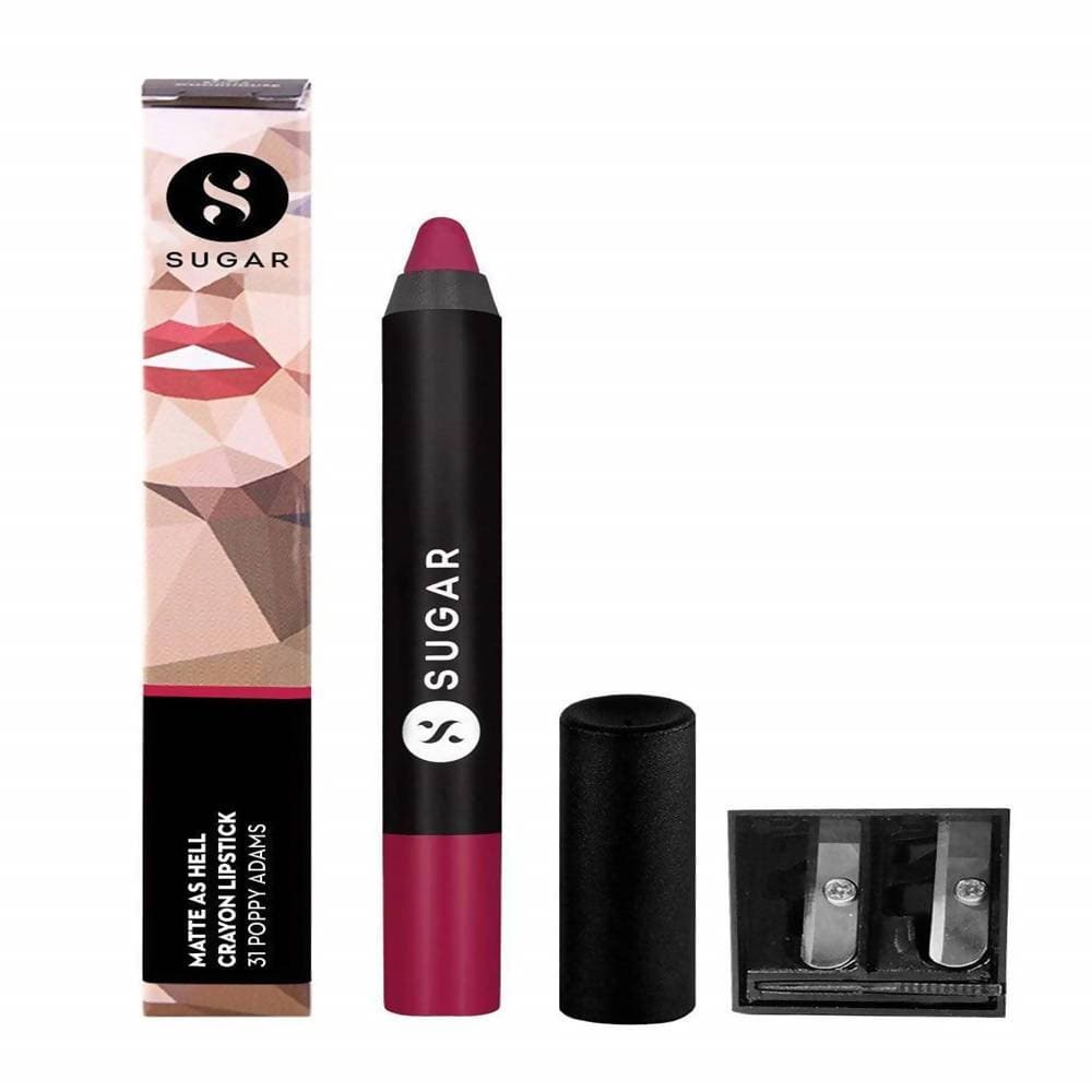 Sugar Matte As Hell Crayon Lipstick - Poppy Adams (Raspberry Pink) - Distacart