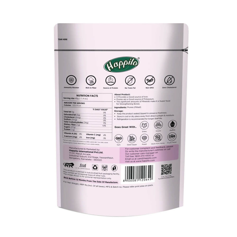 Happilo Premium Dried Californian Pitted Prunes - Distacart