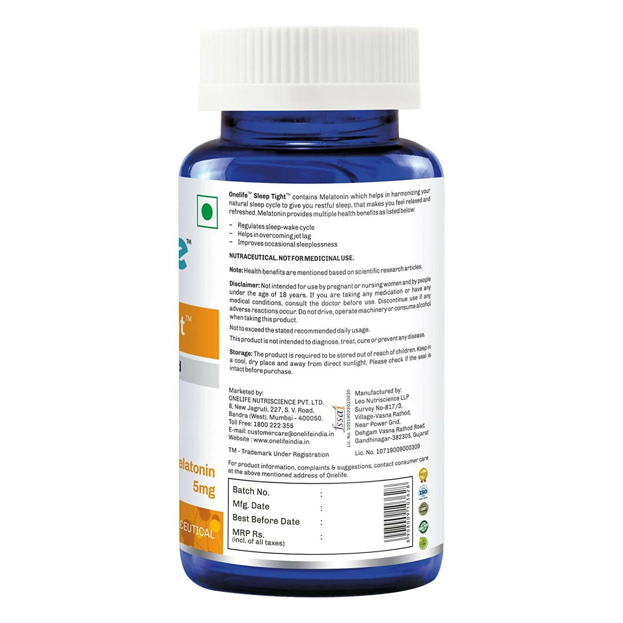 Onelife Sleep Tight Melatonin Tablets - Distacart