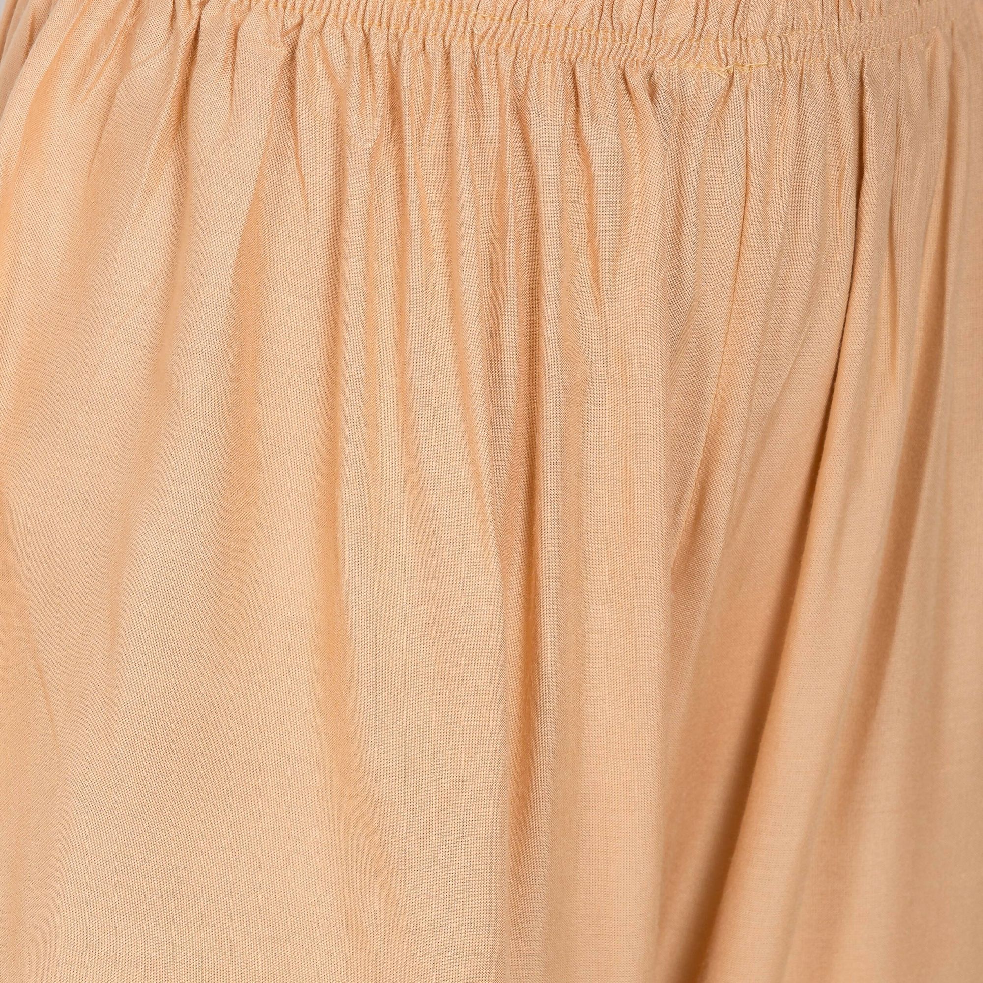 PAVONINE Beige Color Golden Printed Rayon Fabric Sharara For Women & Girls - Distacart