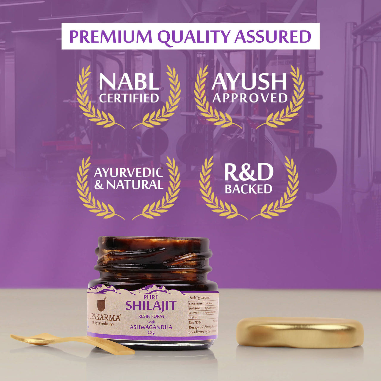 Upakarma Ayurveda Pure SJ Resin with Ashwagandha & Pure SJ Resin with Gold Dust Combo - Distacart