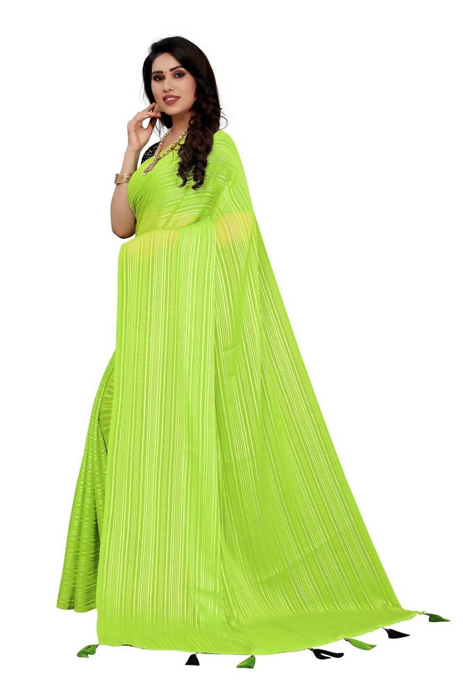 Vamika Green Georgette Seqence Saree (Riva Green)