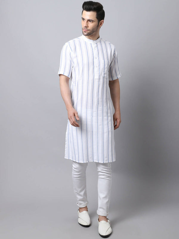 Even Apparels Beige Pure Cotton Kurta With Band Collar - Distacart