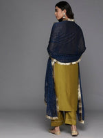 Thumbnail for Varanga Ethnic Motifs Zari Embroidered Regular Kurta with Trousers & Dupatta - Distacart