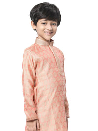 Thumbnail for Manyavar Boys Coral Ethnic Motifs Kurta with Salwar - Distacart