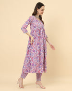 Thumbnail for Varanga Women White Viscose Rayon Printed Regular Kurta With Trousers & Dupatta - Distacart