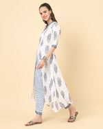 Thumbnail for Varanga Women White Viscose Rayon Printed Regular Kurta With Trousers & Dupatta - Distacart