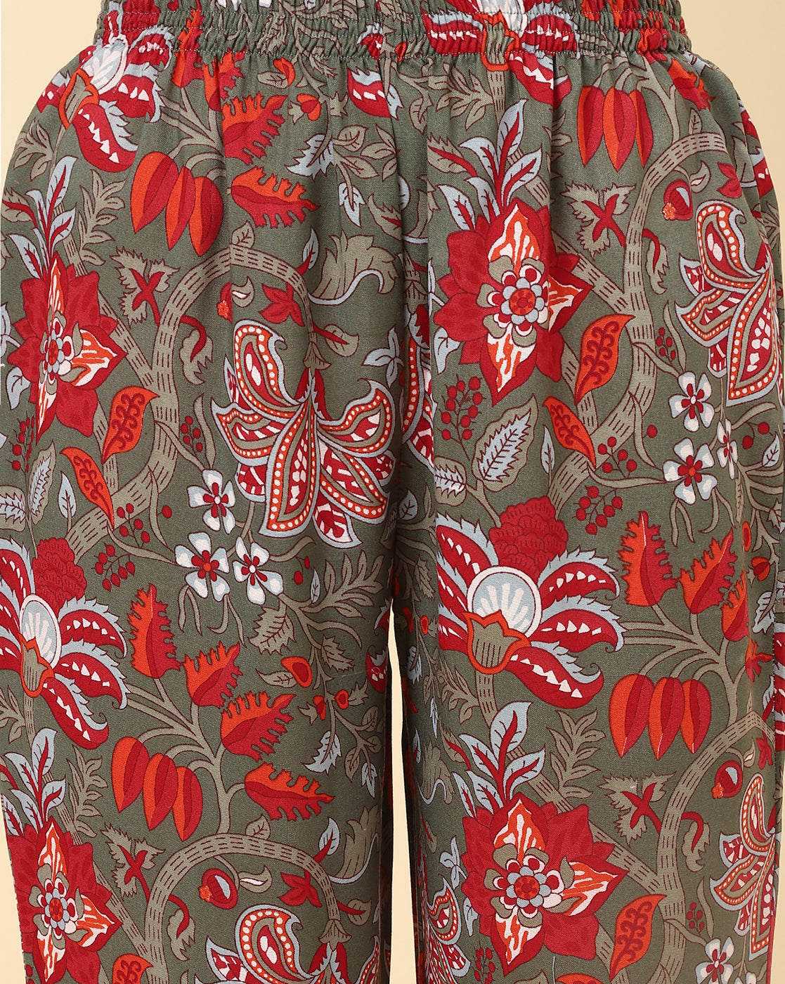 Varanga Women Grey Viscose Rayon Printed Regular Kurta With Trousers & Dupatta - Distacart
