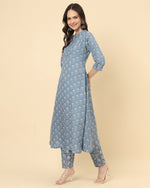 Thumbnail for Varanga Women Beige Viscose Rayon Printed Regular Kurta With Trousers & Dupatta - Distacart