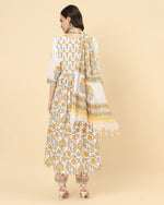 Thumbnail for Varanga Women White Viscose Rayon Printed Regular Kurta With Trousers & Dupatta - Distacart