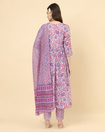 Thumbnail for Varanga Women White Viscose Rayon Printed Regular Kurta With Trousers & Dupatta - Distacart