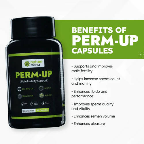 Nature Mania Perm-Up Capsules (Male Sperm Count Booster) - Distacart