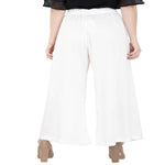 Thumbnail for Lagi Women's White Solid Palazzo (PLZ04F)