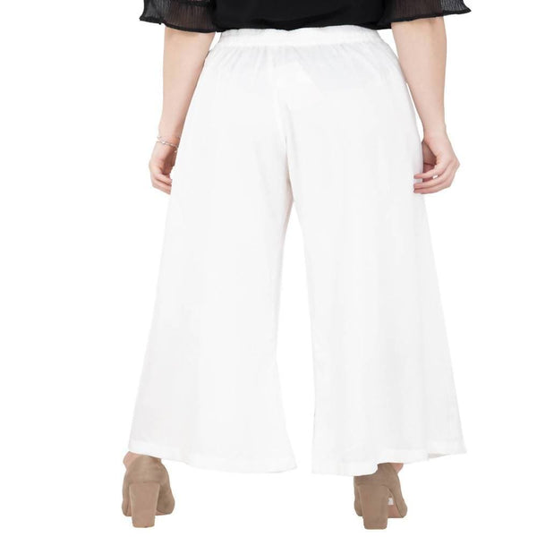 Lagi Women's White Solid Palazzo (PLZ04F)