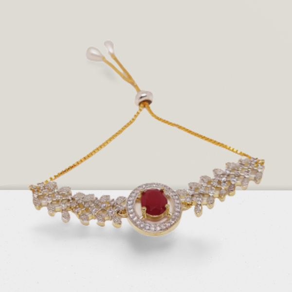 Rhodium-Plated Alloy American Diamond Studded Designer Bracelets - The Pari - Distacart