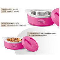 Thumbnail for Milton New Marvel 2500 Inner Steel Casserole For Roti/Chapati - Pink Color
