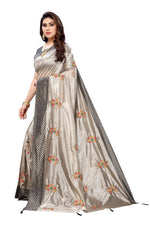 Thumbnail for Vamika Grey Crepe Embroidery Saree (Nirali Grey)