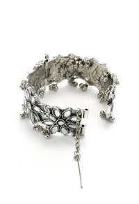 Thumbnail for Mominos Fashion Kamal Johar Oxidised Silver-Plated Mirror work Design Bracelet
