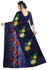 Thumbnail for Vamika Navy Georgette Printed Contemporary Saree (SKODA NAVY)