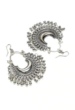 Thumbnail for Mominos Fashion Johar Kamal Oxidised Silver-Plated Chandbali Earrings - Distacart