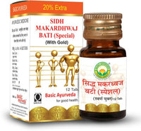 Thumbnail for Basic Ayurveda Sidh Makardhwaj Bati Special (with Gold) 12 Tablets
