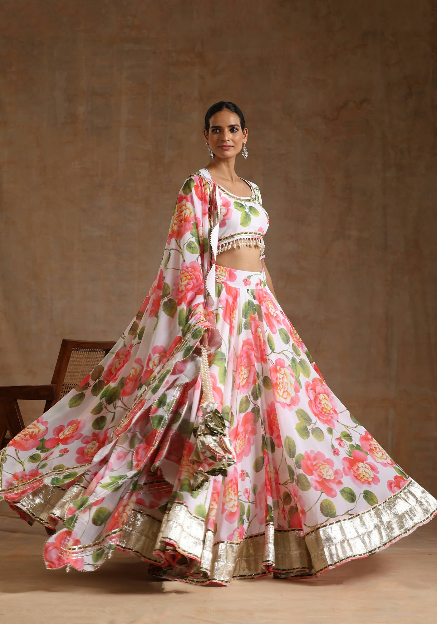 Pomcha Jaipur White Gul Noor Lehenga Set - Distacart