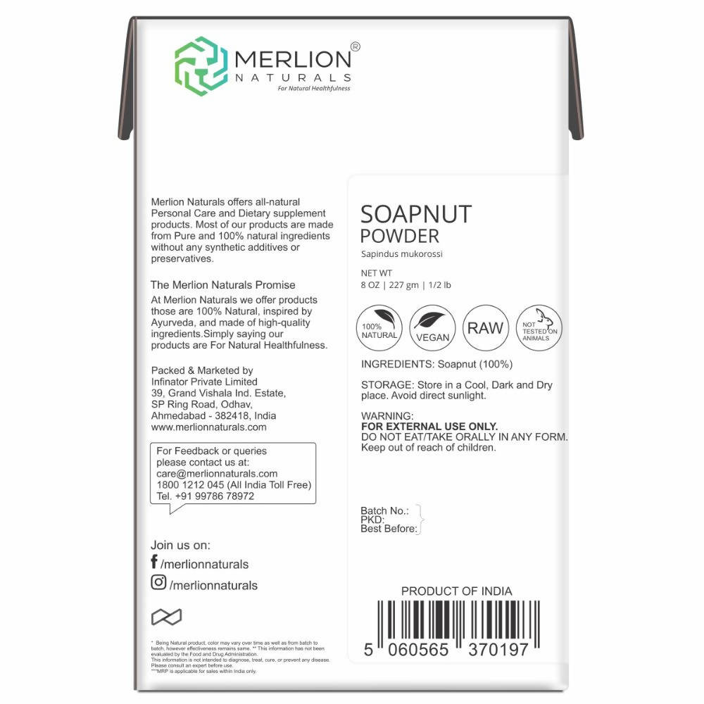 Merlion Naturals Organic Soapnut Powder - Distacart