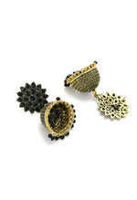 Thumbnail for Mominos Fashion Joharkamal Kundan work Jhumka with Black Beads - Distacart
