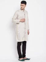 Thumbnail for Even Apparels Beige Rayon Men's Sherwani Kurta With Open Front - Distacart