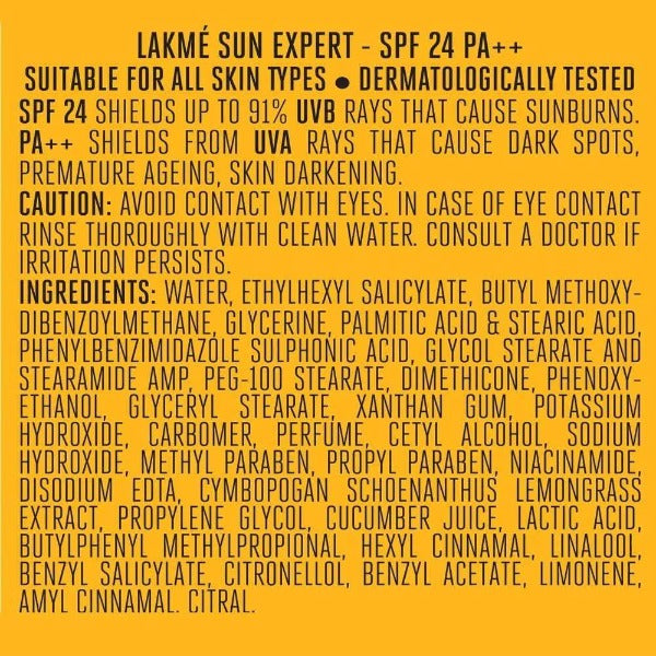 Lakme Sun Expert Spf 24 Ultra Matte Sunscreen Lotion - Distacart