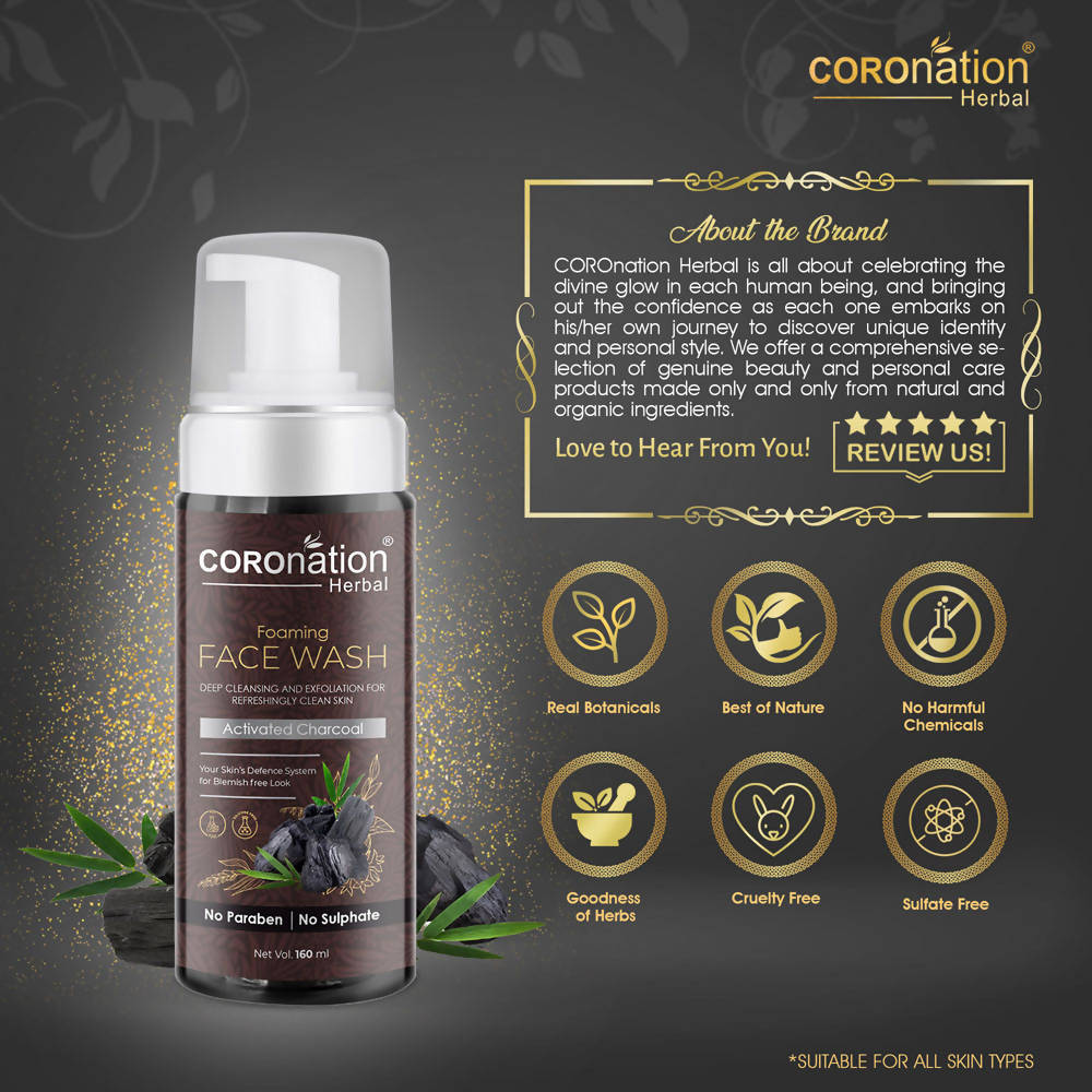 Coronation Herbal Activated Charcoal Foaming Face Wash - Distacart