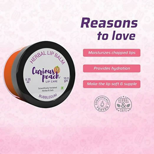 Curious Peach Herbal Lip Balm Bubble Gum - Distacart
