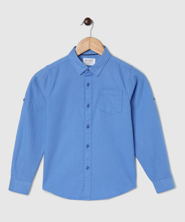 Manet Boys Full Sleeves Solid Shirt - Light Blue - Distacart