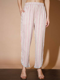Thumbnail for Myshka Women Pink Printed Kurta & Trousers - Distacart