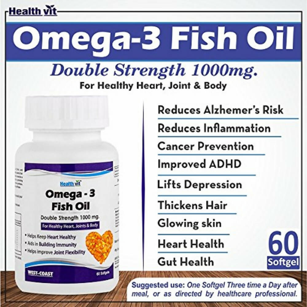 Healthvit Omega 3 Fish Oil Double Strength Capsules - Distacart
