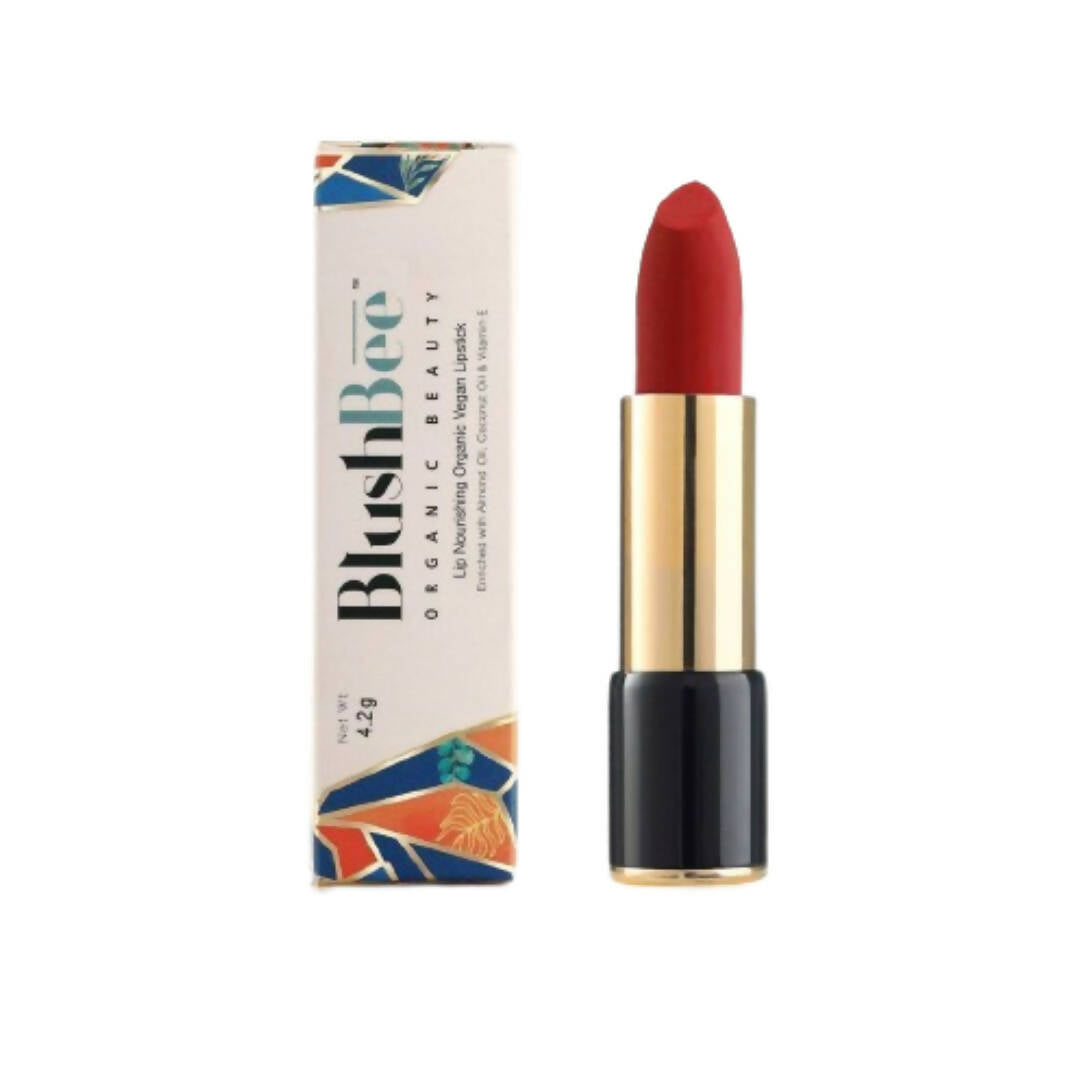 BlushBee Organic Beauty Lip Nourishing Vegan Lipstick - Party Red - Distacart