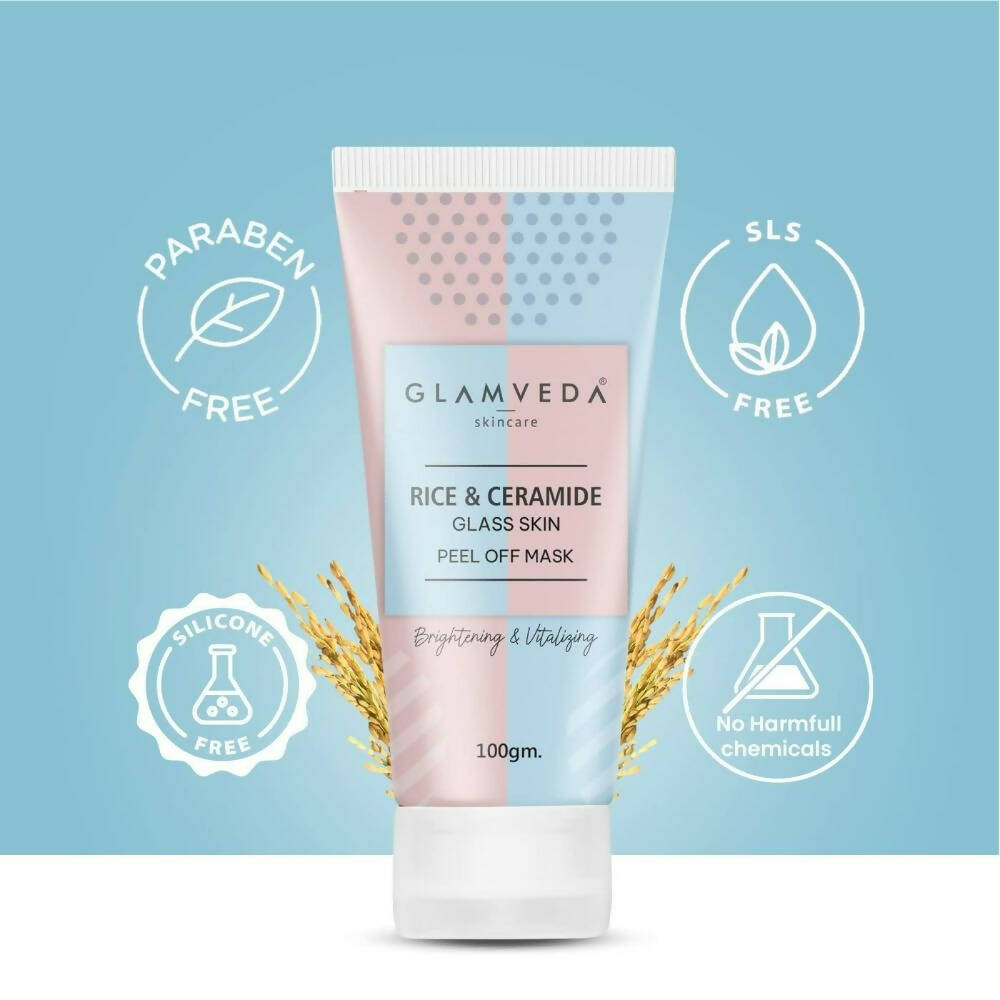 Glamveda Rice & Ceramide Korean Glass Skin Peel Off Mask - Distacart