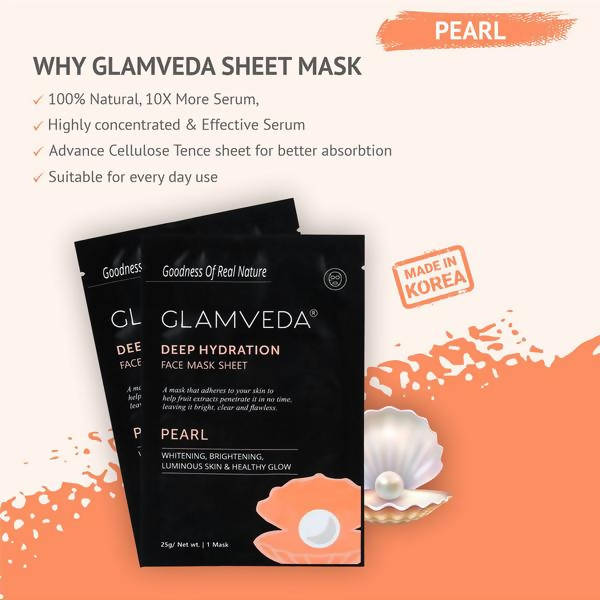 Glamveda Pearl Sheet Mask -Brightening & Lightening