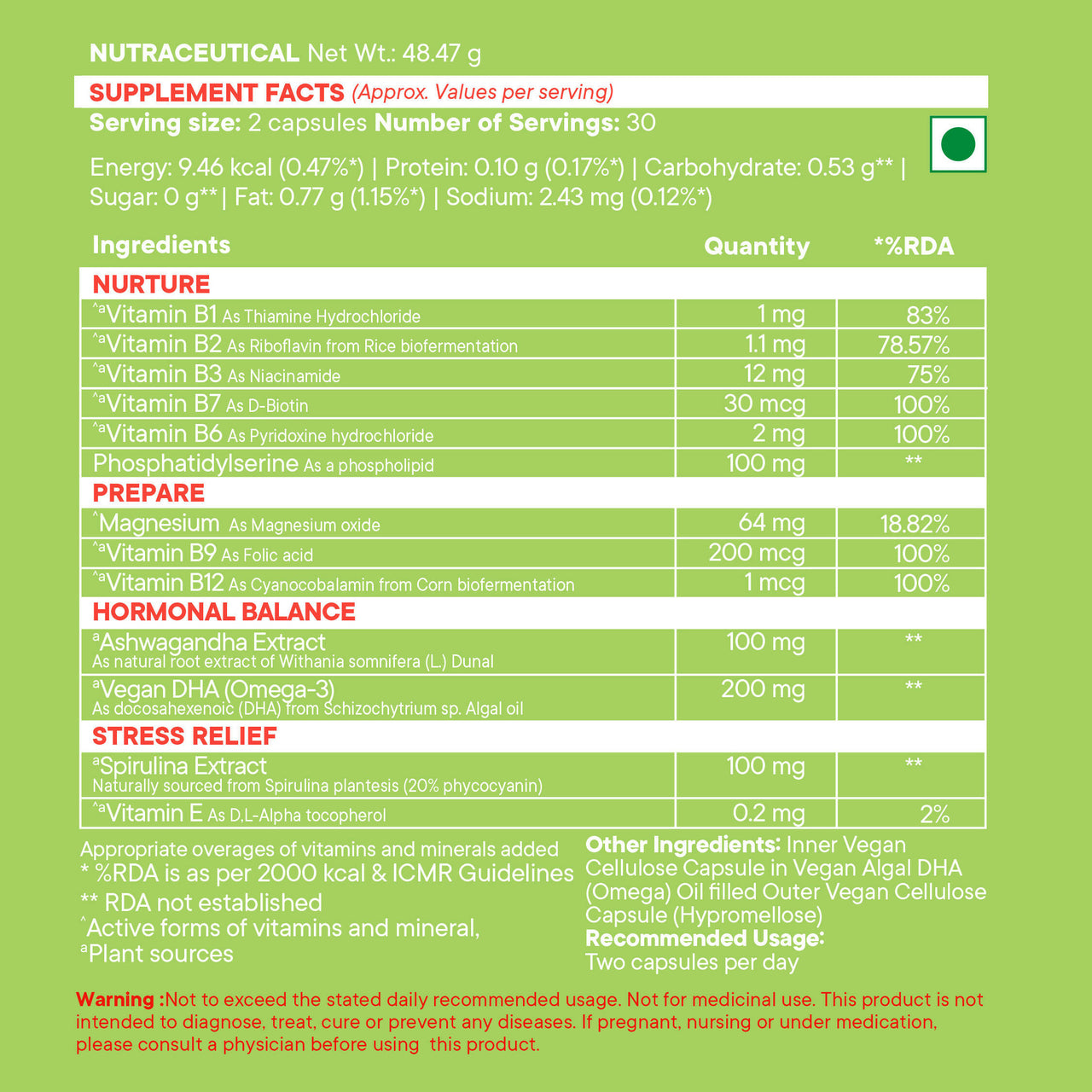 Wellbeing Nutrition Slow | Fertility for Her Capsules - Distacart