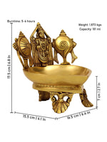Thumbnail for Spillbox Gold-Toned Brass Shangu Chakra Perumal Tirupathi Diya Pooja Essential - Distacart