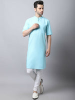 Thumbnail for Even Apparels Black Pure Cotton Kurta With Band Collar - Distacart