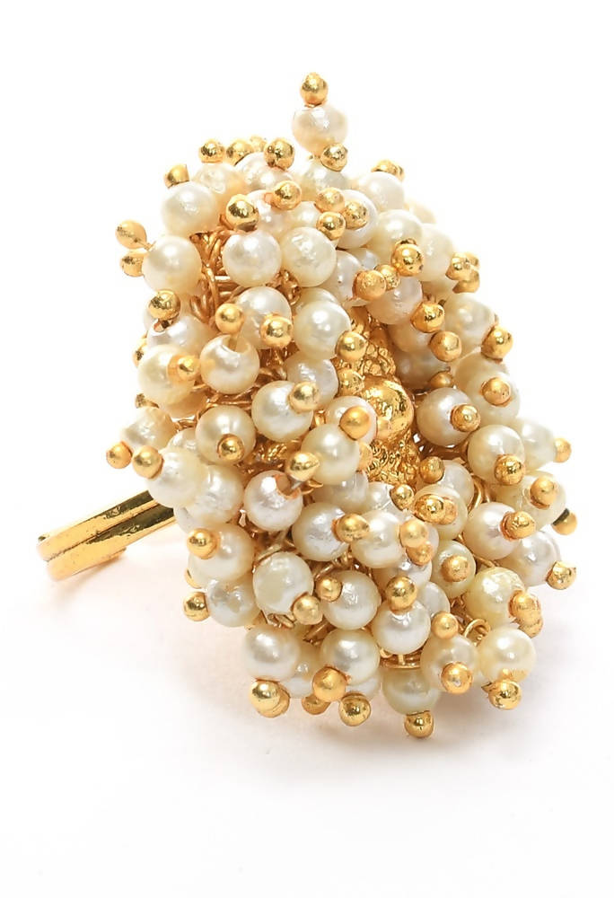 Mominos Fashion Gold-Plated with Pearls Ring