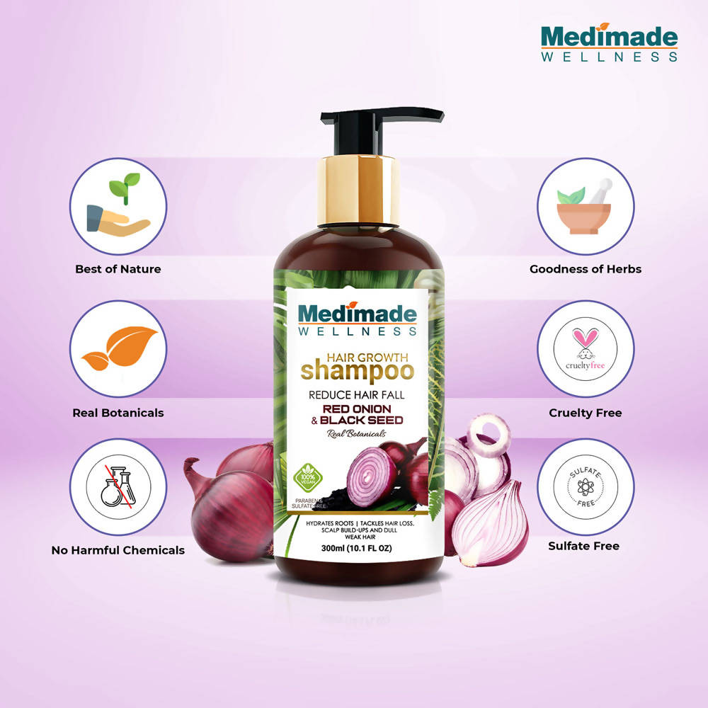 Medimade Wellness Red Onion and Black Seed Hair Growth Shampoo - Distacart