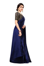 Thumbnail for  Satin Designer Saree (DUST NAVY)