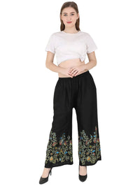 Thumbnail for Mominos Fashion Black Floral Design Palazzo